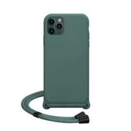 Coque en gel de silicone doux en bandouli&egrave;re pour Apple iPhone 11 Pro, Vert mousse