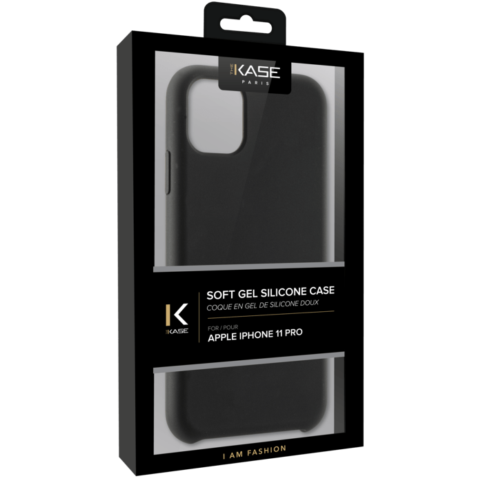 Coque en Gel de Silicone Doux pour iPhone 11 Pro, Noir satin