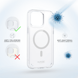 Coque antibact&eacute;rienne antichoc magn&eacute;tique invisible Fabriqu&eacute; Avec du 75% Plastique Recycl&eacute; pour Apple iPhone 15 Pro Max, Transparente