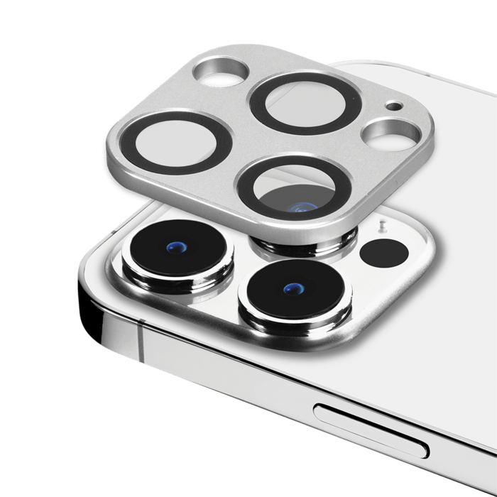 Protection en alliage métallique des objectifs photo pour Apple iPhone 13 Pro/13 Pro Max, Argent
