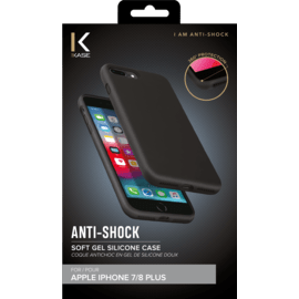 Coque antichoc en gel de silicone doux pour Apple iPhone 7/8 Plus, Noir satin