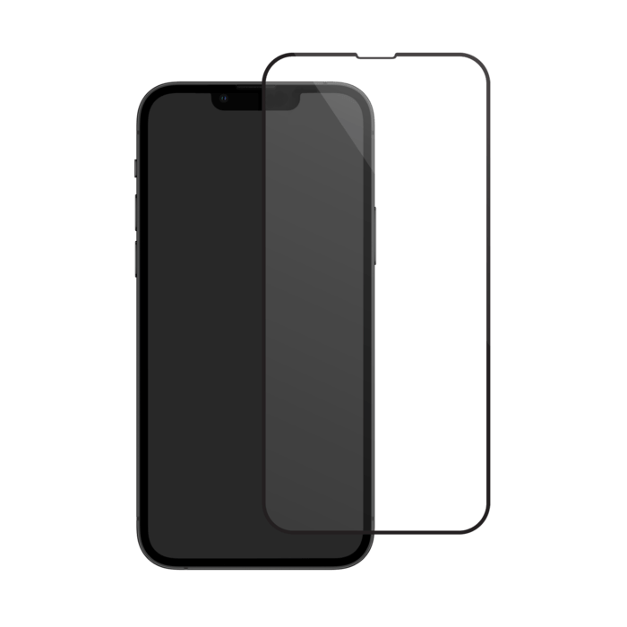 Protection d'&eacute;cran en verre tremp&eacute; (100% de surface couverte) pour Apple iPhone 13/13 Pro, Noir