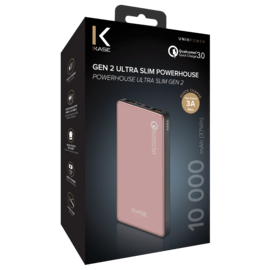 GEN 2.0 Ultra Slim PowerHouse External Battery 10 000mAh (37Wh), Rose Gold