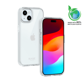 Coque hybride invisible fabriquée à 83 % de plastique recyclé pour Apple iPhone 15, transparente