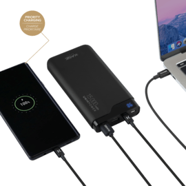 PowerHouse universelle batterie externe 2.0 15000mAh, Noir