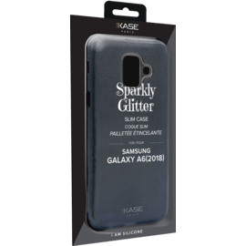 Coque slim&nbsp;paillet&eacute;e &eacute;tincelante pour Samsung Galaxy A6 (2018), Noir