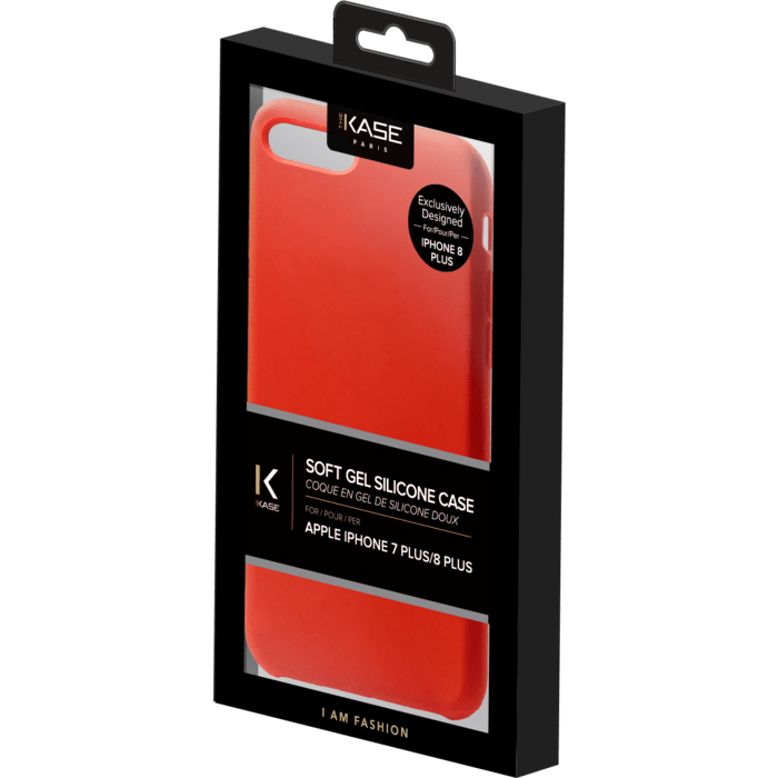 (Edition spéciale) Coque en Gel de Silicone Doux pour Apple iPhone 7/8 Plus, Rouge Ardent