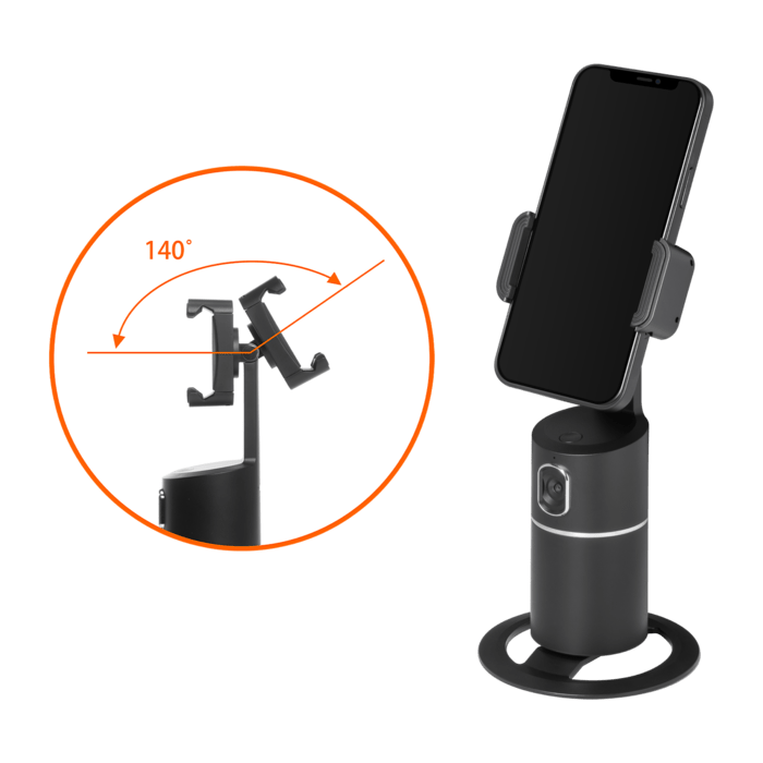 Auto-Tracking 360° Smartphone Selfie Stand, Midnight Black