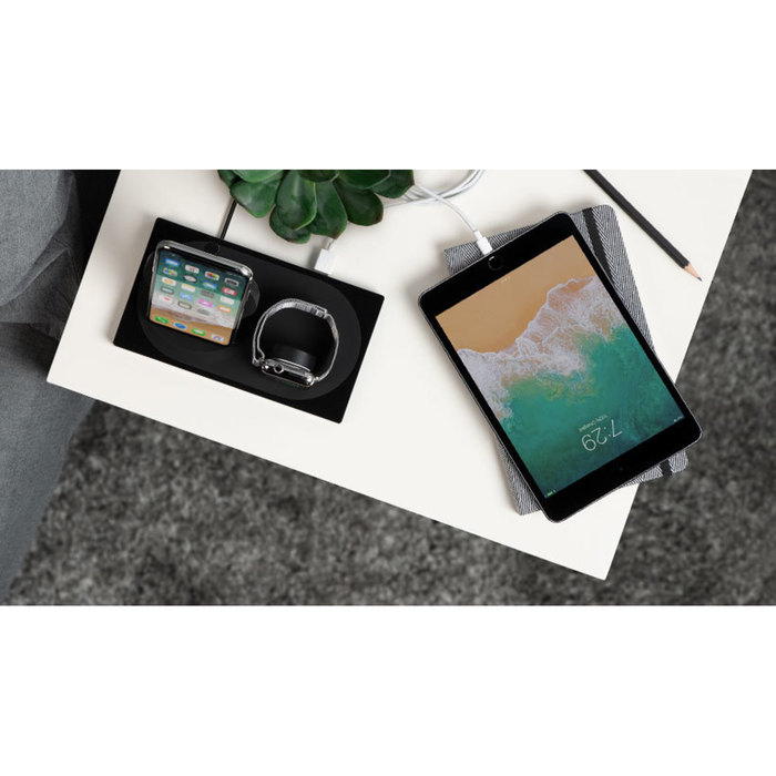 Station de recharge sans fil 7,5W pour iPhone et Apple Watch blanc