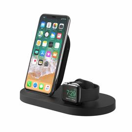 Case Station de recharge sans fil 7,5W pour iPhone et Apple Watch noire