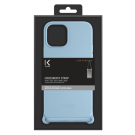 Coque en gel de silicone doux en bandoulière pour Apple iPhone 12 Pro Max, Bleu Lilas