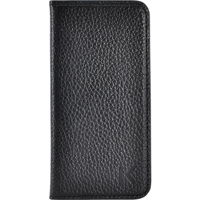 Étui portefeuille en cuir véritable pour Apple iPhone 5/5s/SE, cuir Shrunken Noir