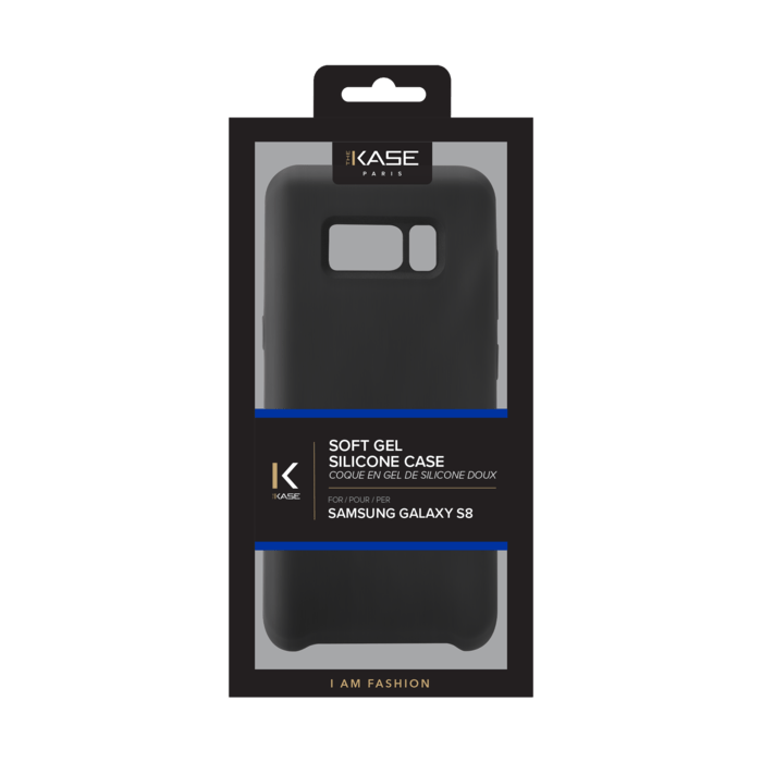(O)Coque en Gel de Silicone Doux pour Samsung Galaxy S8, Noir satin