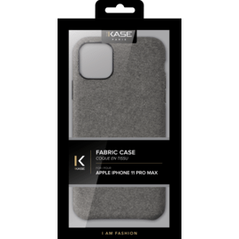 Coque en tissu pour Apple iphone 11 Pro Max, gris clair