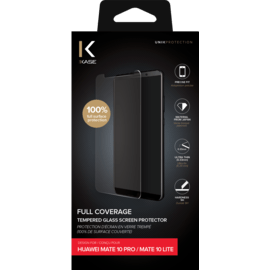 Protection d'&eacute;cran en verre tremp&eacute; (100% de surface couverte) pour Huawei Mate 10 Pro/ Mate 10 Lite, Transparent