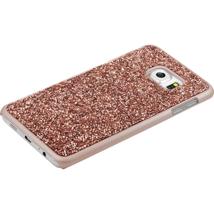 Coque Bling Strass pour Samsung Galaxy S6 Edge Plus, Or Rose