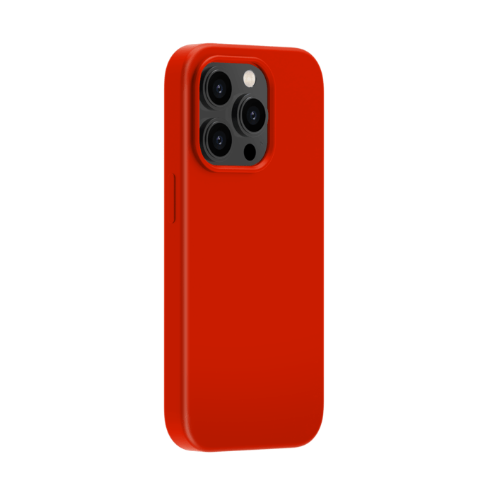 Coque antichoc en gel de silicone doux pour Apple iPhone 14 Pro, Rouge Ardent