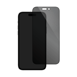 Protection d'écran Privée en verre trempé (60% verre trempé recyclé) pour Apple iPhone 16 Pro, Noir
