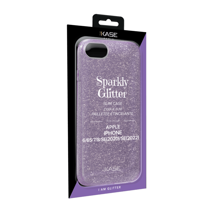 Sparkly Glitter Slim Case for Apple iPhone 6/6s/7/8/SE 2020/SE 2022, Purple