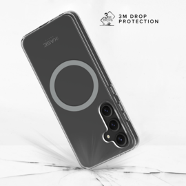 Coque antichoc magn&eacute;tique invisible Fabriqu&eacute; Avec du 75% Plastique Recycl&eacute; pour Samsung Galaxy S25 5G, Transparente