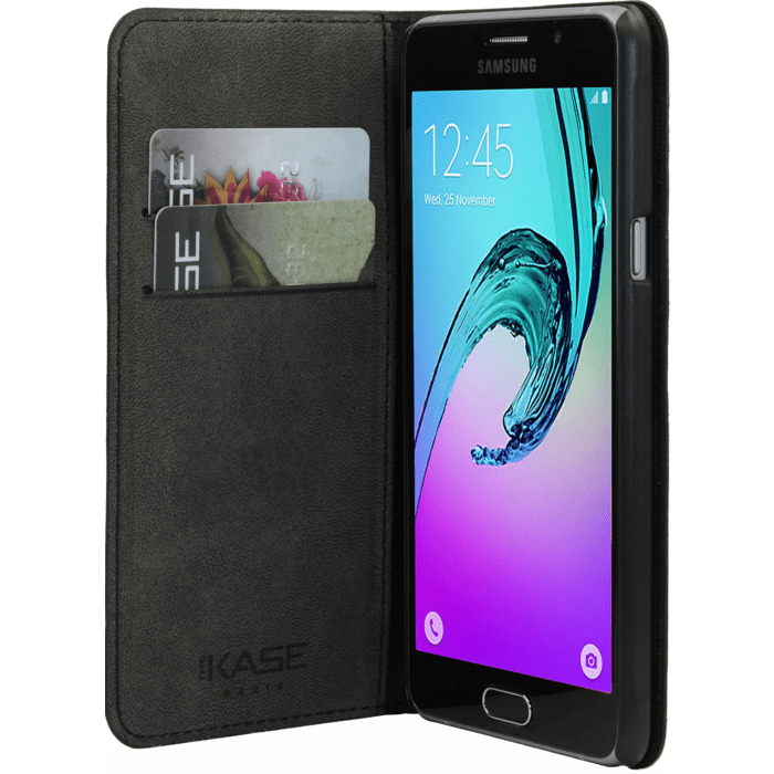 Coque clapet avec pochettes CB & stand pour Samsung Galaxy A5 (2016), Noir