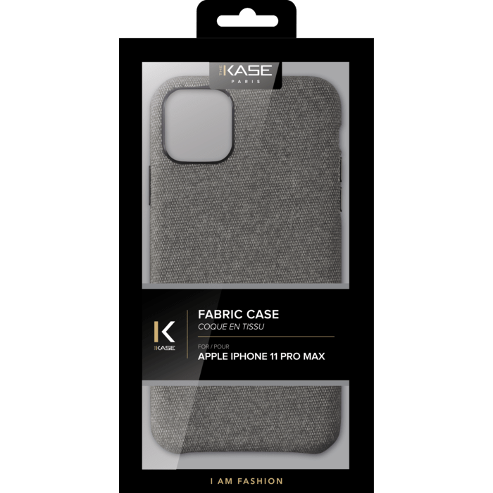Coque en tissu pour Apple iphone 11 Pro Max, gris clair