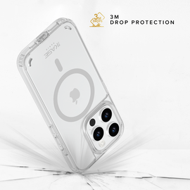Coque antibact&eacute;rienne antichoc magn&eacute;tique invisible Fabriqu&eacute; Avec du 75% Plastique Recycl&eacute; pour Apple iPhone 15 Pro, Transparente