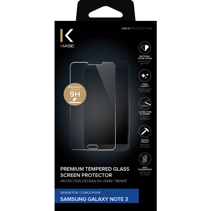 Protection d'écran premium en verre trempé pour Samsung Galaxy Note 3, Transparent