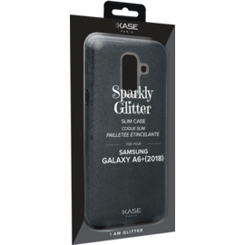 Coque slim pailletée étincelante pour Samsung Galaxy A6+ 2018, Noir