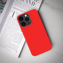 Coque antichoc en gel de silicone doux pour Apple iPhone 13 Pro, Rouge Ardent