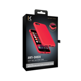 Coque antichoc en gel de silicone doux pour Apple iPhone 7/8/SE 2020/SE 2022, Rouge Ardent