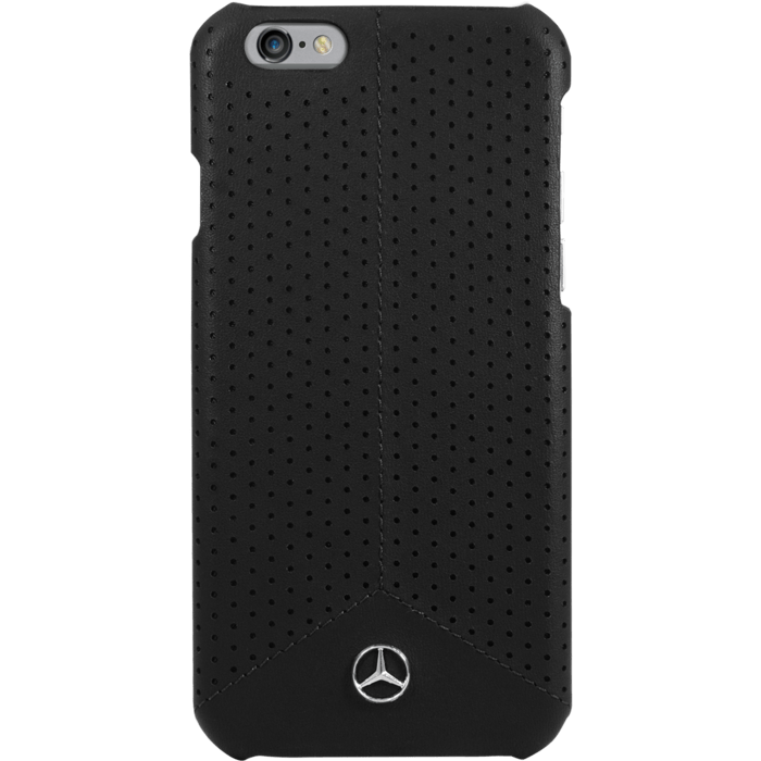 Mercedes Benz Pure Line Coque cuir perfor&eacute; veritable pour Apple iPhone 6/6s, Noir