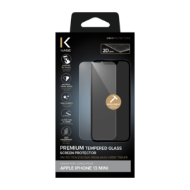 Protection d'&eacute;cran premium en verre tremp&eacute; pour Apple iPhone 13 mini, Transparent