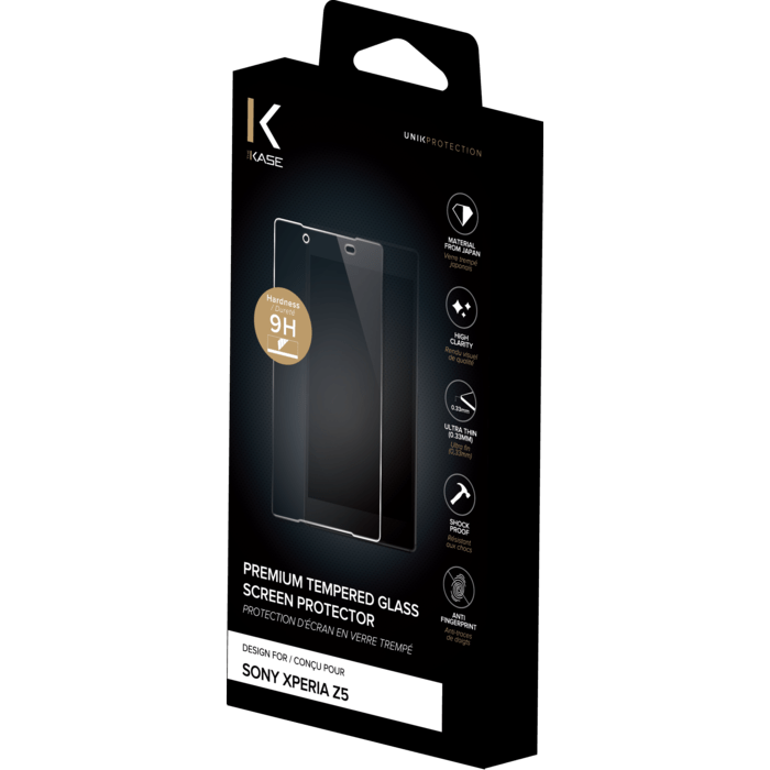 Protection d'&eacute;cran premium en verre tremp&eacute; pour Sony Xperia Z5 premium, Transparent