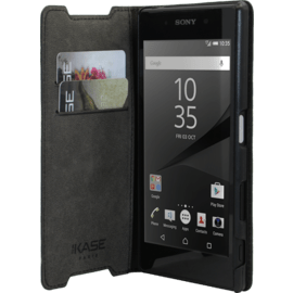 Case Flip case with credit card slots & stand for Sony Xperia Z5, Black