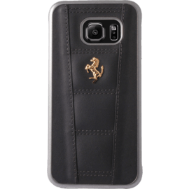 Case Ferrari Genuine Leather Hard Case for Samsung Galaxy S6 Edge, Black