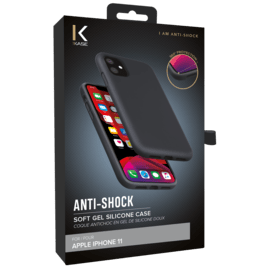 Anti-Shock Soft Gel Silicone Case for Apple iPhone 11, Satin Black