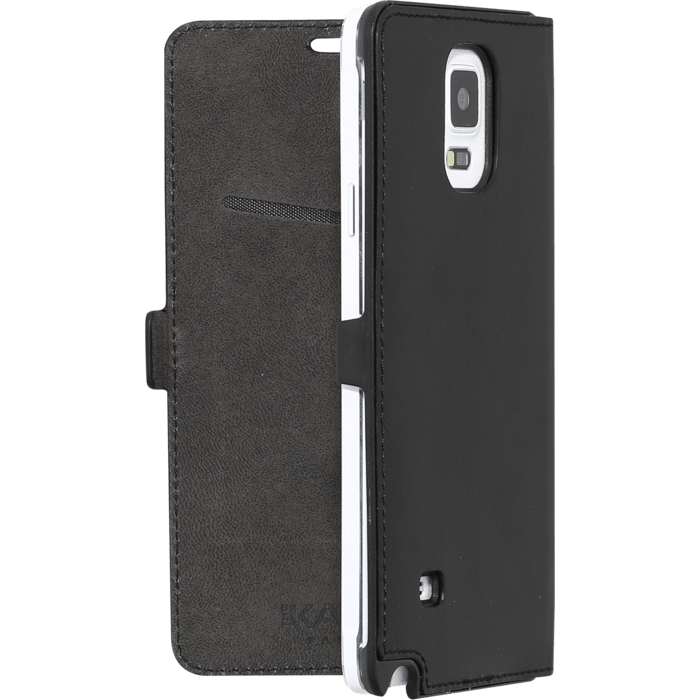 Coque clapet aimant&eacute;e avec pochette CB pour Samsung Galaxy Note 4, Noir