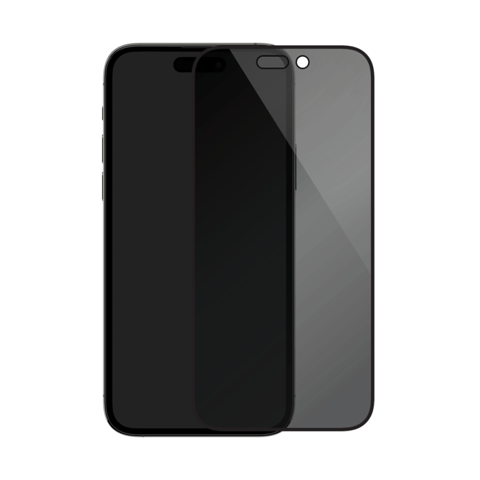 Protection d'&eacute;cran Priv&eacute;e en verre tremp&eacute; (100% de surface couverte) pour Apple iPhone 14 Pro, Noir