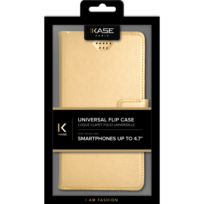 Coque clapet Universelle pour Smartphone (jusqu &agrave; 4.7 pouce), Dor&eacute;e