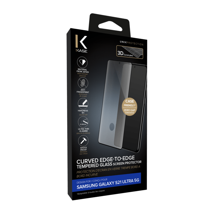 Curved Edge-to-Edge Tempered Glass Screen Protector for Sony Xperia 1, Black