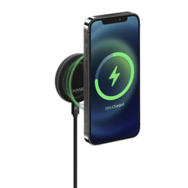 Chargeur de voiture sans fil d&eacute;tachable 2-en-1 (15W), Noir Carbone