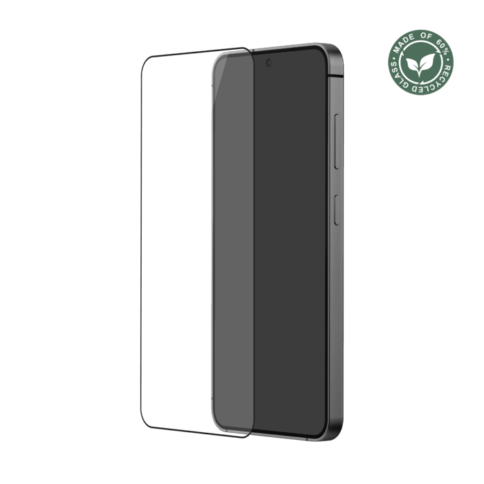 Protection d'&eacute;cran en verre tremp&eacute; (60% verre tremp&eacute; recycl&eacute;) pour Samsung Galaxy S25 5G, Noir