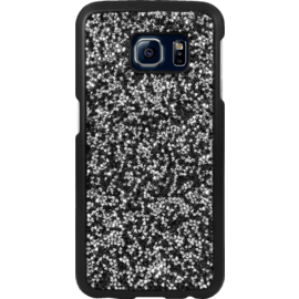 Coque Bling Strass pour Samsung Galaxy S6 Edge, Minuit Noir & Argent