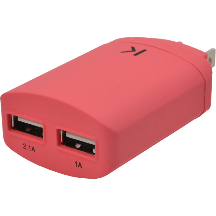 Chargeur Universel Double USB (US) 3.1A, Corail