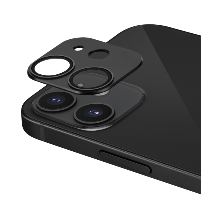 Metallic Alloy Camera Lens Protector for Apple iPhone 12, Onyx Black