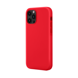 (O) Coque antichoc en gel de silicone doux pour Apple iPhone 12/12 Pro, Rouge Ardent