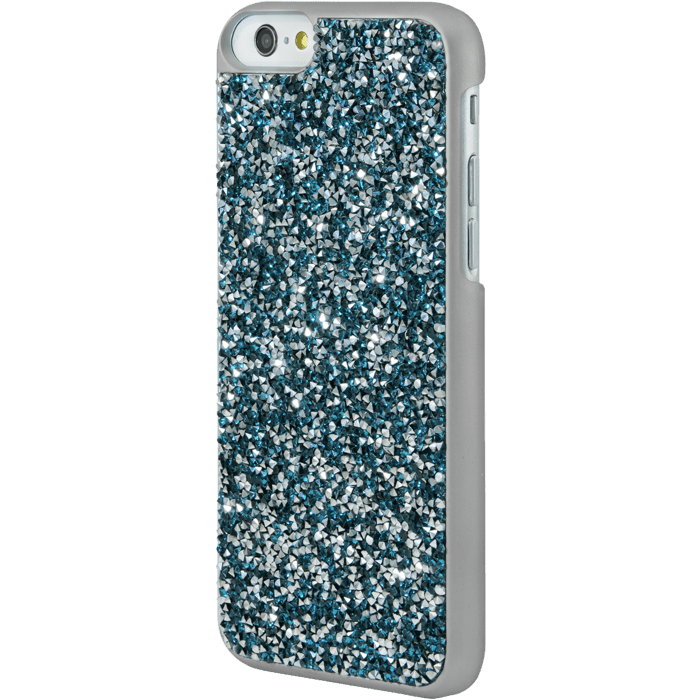 Coque Bling Strass pour Apple iPhone 6/6s, Bleu Neige & Argent