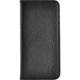 Étui portefeuille en cuir véritable pour Apple iPhone 5/5s/SE, cuir Shrunken Noir