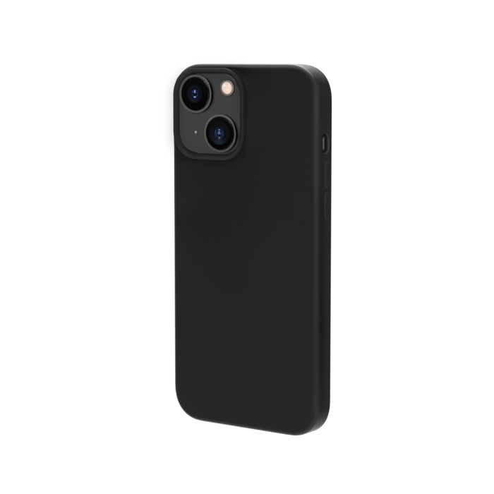 Coque antichoc en gel de silicone doux pour Apple iPhone 13 mini, Noir satin